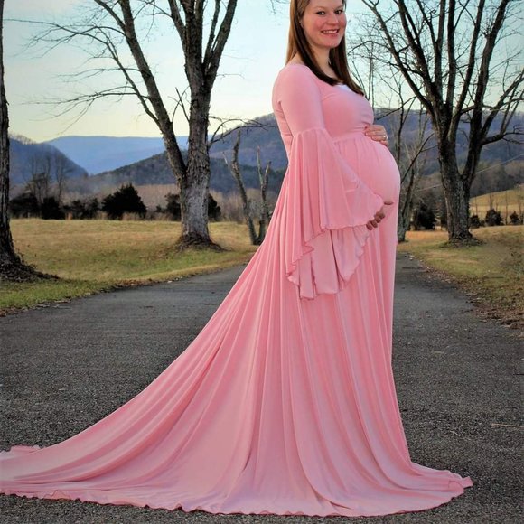 Blush Pink Maternity Photo gown - Picture 1 of 1